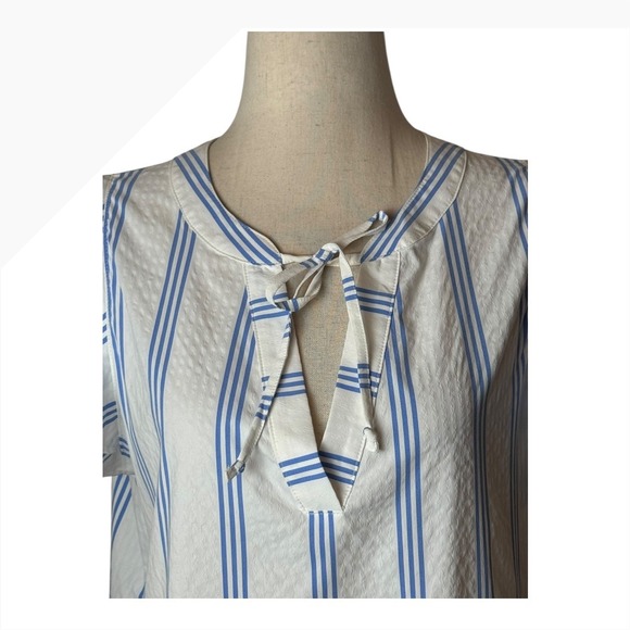 Vineyard‎ Vines Performance Tunic Dress Women Small White Blue Stripe Preppy - Picture 4 of 12